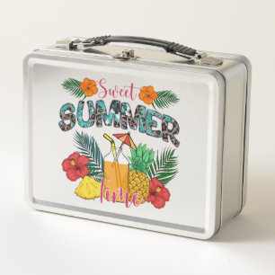 Sweet Summer Time   Tropische Früchte und Blumen Metall Brotdose