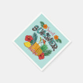 Sweet Summer Time | Tropische Früchte und Blumen Serviette (Ecke)