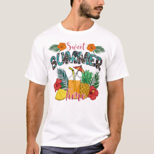 Sweet Summer Time Tropische Früchte und Blumen T-Shirt