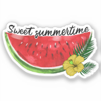 Sweet Summer Time | Wasserfarbene Wassermelone Aufkleber
