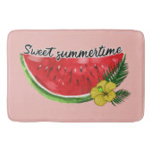 Sweet Summer Time | Wasserfarbene Wassermelone Badematte (Vorderseite)