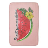 Sweet Summer Time | Wasserfarbene Wassermelone Badematte (Vorderseite Vertikal)