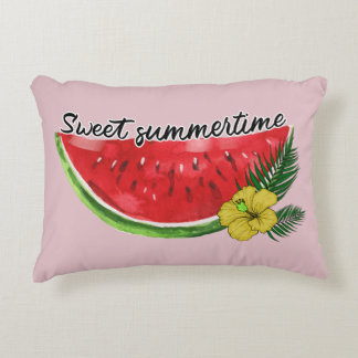 Sweet Summer Time | Wasserfarbene Wassermelone Dekokissen