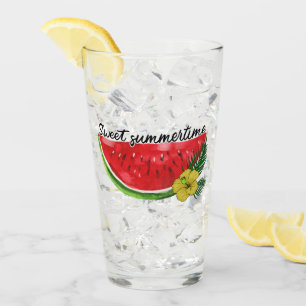 Sweet Summer Time Wasserfarbene Wassermelone Glas