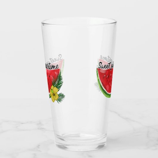 Sweet Summer Time | Wasserfarbene Wassermelone Glas (Links)