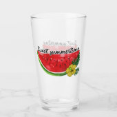 Sweet Summer Time | Wasserfarbene Wassermelone Glas (Vorderseite)