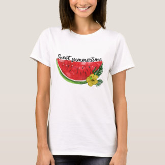 Sweet Summer Time | Wasserfarbene Wassermelone T-Shirt