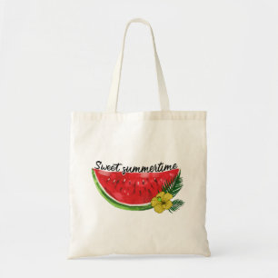 Sweet Summer Time   Wasserfarbene Wassermelone Tragetasche