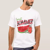 Sweet Summer Time Watermelon Leopard Print Design T-Shirt (Vorderseite)