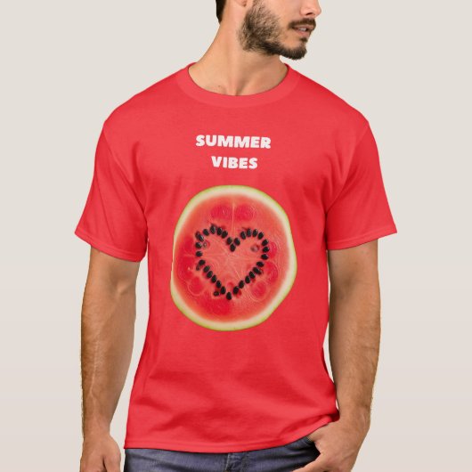 Sweet Summer Vibes - Wassermelone Herz T-Shirt (Vorderseite)