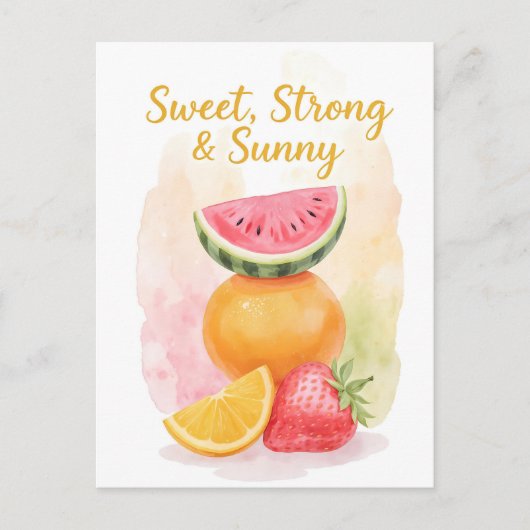 Sweet Summer Vibes - Watercolor Frucht Postcard Postkarte (Vorderseite)