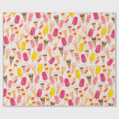 Sweet Summer Watercolor Ice Creme Geschenkpapier (Flach)