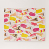 Sweet Summer Watercolor Ice Creme Puzzle (Horizontal)