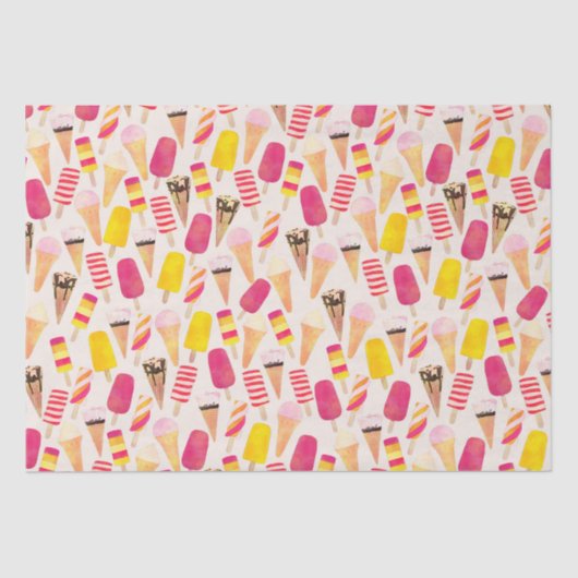 Sweet Summer Watercolor Ice Creme Seidenpapier (Vorderseite)