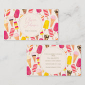 Sweet Summer Watercolor Ice Creme Visitenkarte (Vorne/Hinten)