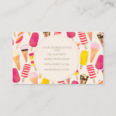 Sweet Summer Watercolor Ice Creme Visitenkarte (Rückseite)