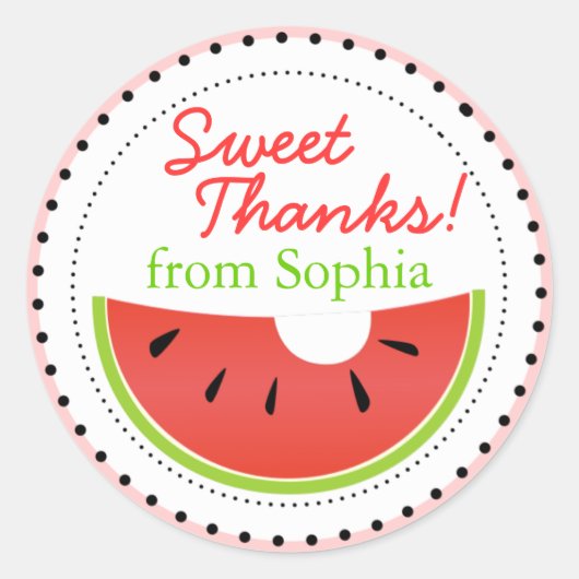 Sweet Summer Watermelon Danke Stickers (Vorderseite)