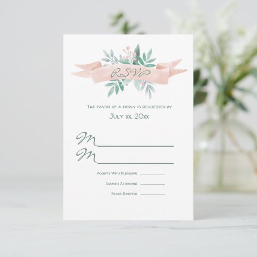 Sweet Summer Wedding RSVP Card Karte (Stehend Vorderseite)