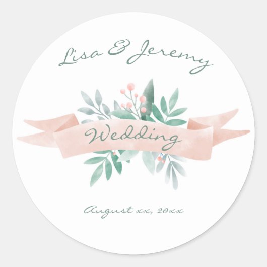 Sweet Summer Wedding Runder Aufkleber (Vorderseite)
