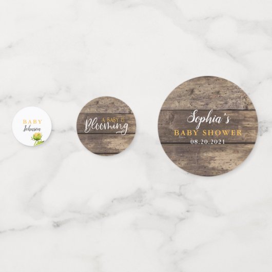 Sweet Sunflower Baby Dusche Konfetti (Rückseiten)