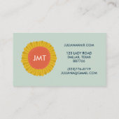 Sweet Sunflower Daisy Blume CUSTOM Initialen Rabattkarte (Rückseite)