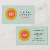 Sweet Sunflower Daisy Blume CUSTOM Initialen Rabattkarte (Vorne/Hinten)