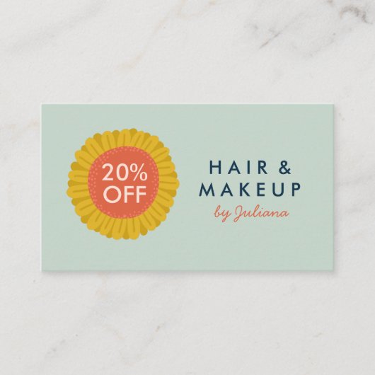 Sweet Sunflower Daisy Blume CUSTOM Initialen Rabattkarte (Vorderseite)