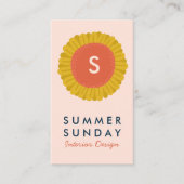 Sweet Sunflower Daisy Blume CUSTOM Initialen Visitenkarte (Vorderseite)