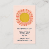 Sweet Sunflower Daisy Blume CUSTOM Visitenkarte (Rückseite)