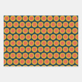 Sweet Sunflower Daisy Retro Modernes Blumenmuster Geschenkpapier Set (Vorderseite 2)