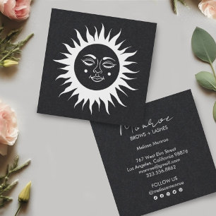 Sweet Sunshine Boho Line Art Grau Social Media Quadratische Visitenkarte