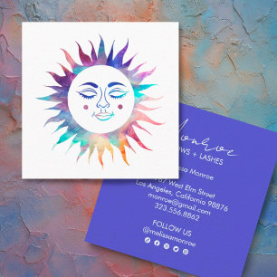 Sweet Sunshine Rainbow Boho Line Art Social Media Quadratische Visitenkarte