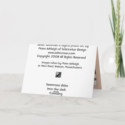 Sweet Surrender Karte (Rückseite)