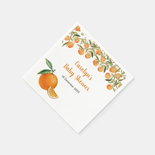 Sweet Süsse Orange Baby Dusche Napkin Serviette (Ecke)