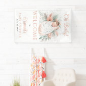 Sweet Swaddled Oh Baby Floral Girl Baby Dusche Banner (Insitu)