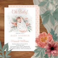 Sweet Swaddled Oh Baby Floral Girl Baby Dusche