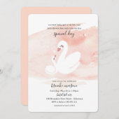 Sweet Swan Baby Shower Einladung (Vorne/Hinten)
