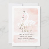 Sweet Swan Baby Shower Einladung mit Folie (Vorderseite)