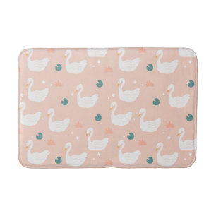 Sweet Swan Muster Pastellrosa Badematte