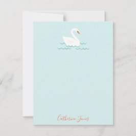 Sweet Swan Personalisiert Stationery Mitteilungskarte