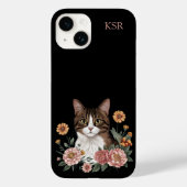 Sweet Tabby Cat with Flowers  Case-Mate iPhone Hülle (Rückseite)