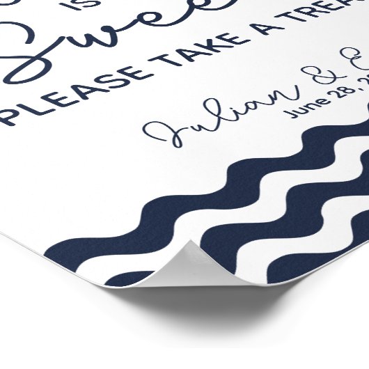 Sweet Table nautical weding sign blau Poster (Ecke)