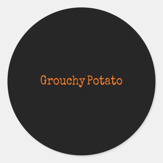 Sweet Tato Grouchy Tato Runder Aufkleber (Vorderseite)
