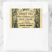 Sweet Tea Eau de Cologne Vintag Label Rechteckiger Aufkleber (Tasche)