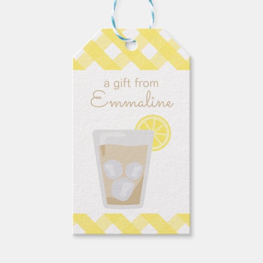 Sweet Tea & Gingham Personalisierte Geschenkmarke Geschenkanhänger (Vorderseite)