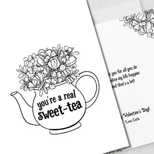 Sweet Tea Line Art Valentine's Day Card Karte