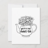 Sweet Tea Line Art Valentine's Day Card Karte (Vorderseite)