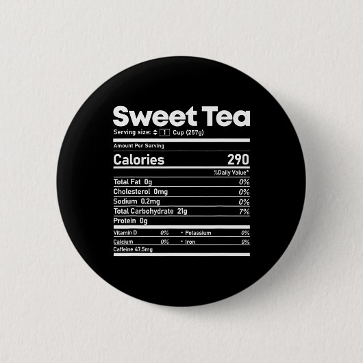 Sweet Tea Nutrition Facts Fun Erntedank Christm Button (Vorderseite)
