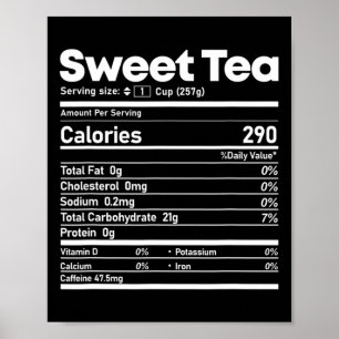Sweet Tea Nutrition Facts Fun Erntedank Christm Poster