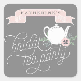 Sweet Tea | Personalisiertes Bridal Tee Party Quadratischer Aufkleber